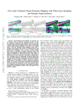 City-scale Incremental Neural Mapping with Three-layer Sampling and
  Panoptic Representation