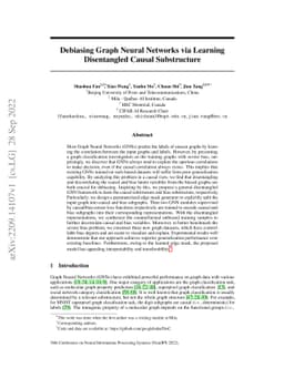 Debiasing Graph Neural Networks via Learning Disentangled Causal
  Substructure