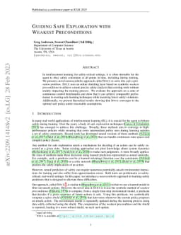 Guiding Safe Exploration with Weakest Preconditions
