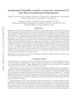 Longitudinal Variability Analysis on Low-dose Abdominal CT with Deep
  Learning-based Segmentation