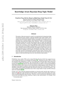 Knowledge-Aware Bayesian Deep Topic Model