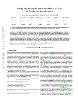 Using Processing Fluency as a Metric of Trust in Scatterplot
  Visualizations