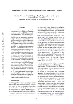 Downstream Datasets Make Surprisingly Good Pretraining Corpora