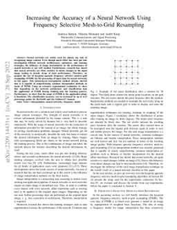 Increasing the Accuracy of a Neural Network Using Frequency Selective
  Mesh-to-Grid Resampling