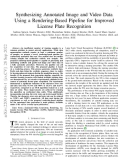 Synthesizing Annotated Image and Video Data Using a Rendering-Based
  Pipeline for Improved License Plate Recognition