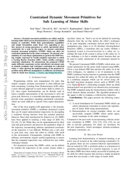 Constrained Dynamic Movement Primitives for Safe Learning of Motor
  Skills