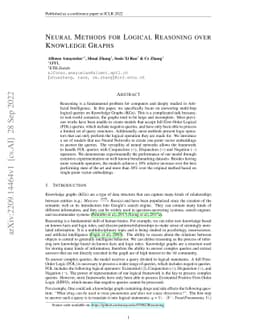 Neural Methods for Logical Reasoning Over Knowledge Graphs