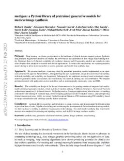 medigan: a Python library of pretrained generative models for medical
  image synthesis