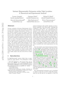 Intrinsic Dimensionality Estimation within Tight Localities: A
  Theoretical and Experimental Analysis