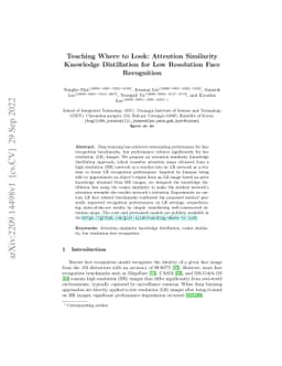 Teaching Where to Look: Attention Similarity Knowledge Distillation for
  Low Resolution Face Recognition
