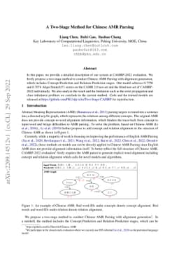 A Two-Stage Method for Chinese AMR Parsing