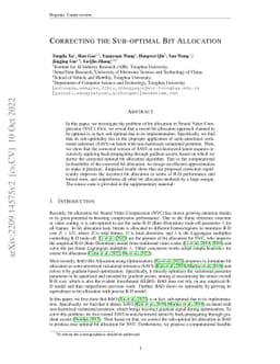 Correcting the Sub-optimal Bit Allocation