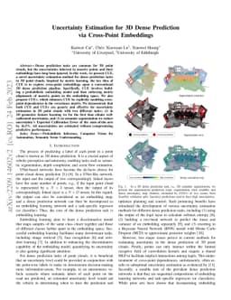 Uncertainty Estimation for 3D Dense Prediction via Cross-Point
  Embeddings