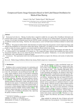 Compressed Gastric Image Generation Based on Soft-Label Dataset
  Distillation for Medical Data Sharing