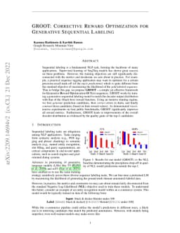 GROOT: Corrective Reward Optimization for Generative Sequential Labeling