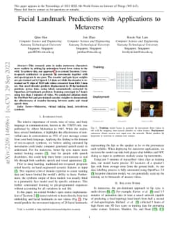Facial Landmark Predictions with Applications to Metaverse