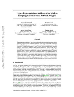 Hyper-Representations as Generative Models: Sampling Unseen Neural
  Network Weights