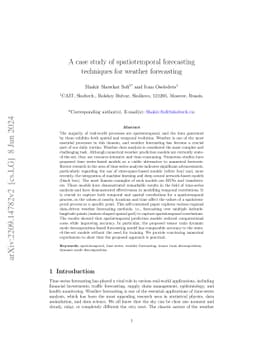 A case study of spatiotemporal forecasting techniques for weather
  forecasting