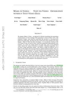 Make-A-Video: Text-to-Video Generation without Text-Video Data