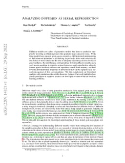Analyzing Diffusion as Serial Reproduction