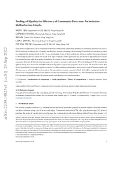 Trading off Quality for Efficiency of Community Detection: An Inductive
  Method across Graphs