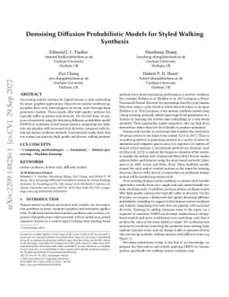 Denoising Diffusion Probabilistic Models for Styled Walking Synthesis