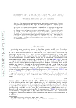 Dimensions of Higher Order Factor Analysis Models