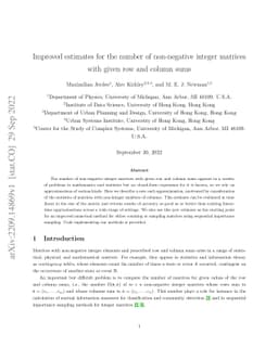 Improved estimates for the number of non-negative integer matrices with
  given row and column sums