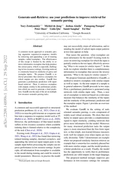 Generate-and-Retrieve: use your predictions to improve retrieval for
  semantic parsing