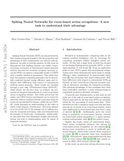 Spiking Neural Networks for event-based action recognition: A new task
  to understand their advantage