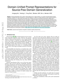 Domain-Unified Prompt Representations for Source-Free Domain
  Generalization
