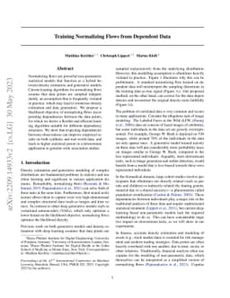 Training Normalizing Flows from Dependent Data