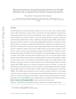 Hyperspectral Remote Sensing Benchmark Database for Oil Spill Detection
  with an Isolation Forest-Guided Unsupervised Detector