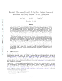Partially Observable RL with B-Stability: Unified Structural Condition
  and Sharp Sample-Efficient Algorithms