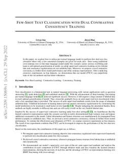 Few-shot Text Classification with Dual Contrastive Consistency