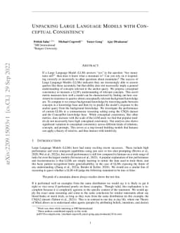 Unpacking Large Language Models with Conceptual Consistency