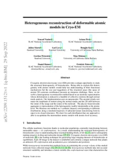 Heterogeneous reconstruction of deformable atomic models in Cryo-EM