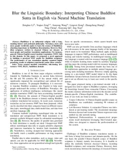 Blur the Linguistic Boundary: Interpreting Chinese Buddhist Sutra in
  English via Neural Machine Translation
