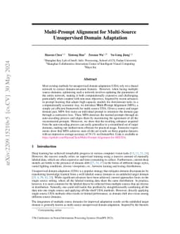Multi-Prompt Alignment for Multi-Source Unsupervised Domain Adaptation