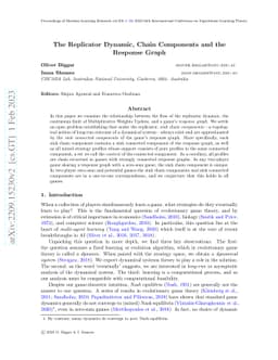 The Replicator Dynamic, Chain Components and the Response Graph