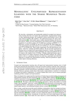Minimalistic Unsupervised Learning with the Sparse Manifold Transform