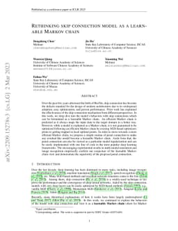 Rethinking skip connection model as a learnable Markov chain