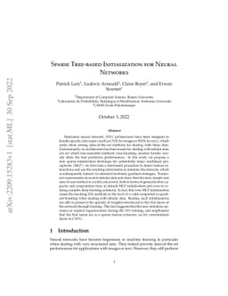 Sparse tree-based initialization for neural networks