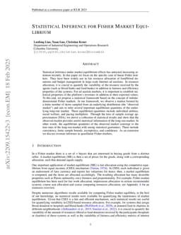 Statistical Inference for Fisher Market Equilibrium