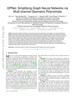 GPNet: Simplifying Graph Neural Networks via Multi-channel Geometric
  Polynomials