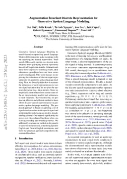 Augmentation Invariant Discrete Representation for Generative Spoken
  Language Modeling