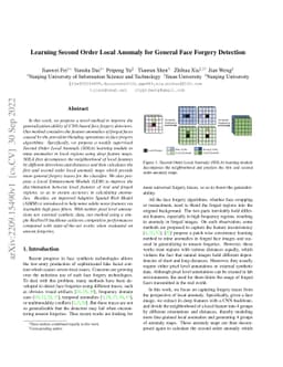 Learning Second Order Local Anomaly for General Face Forgery Detection