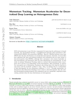 Momentum Tracking: Momentum Acceleration for Decentralized Deep Learning
  on Heterogeneous Data