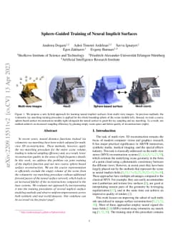 Sphere-Guided Training of Neural Implicit Surfaces