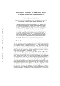 Riemannian geometry as a unifying theory for robot motion learning and
  control